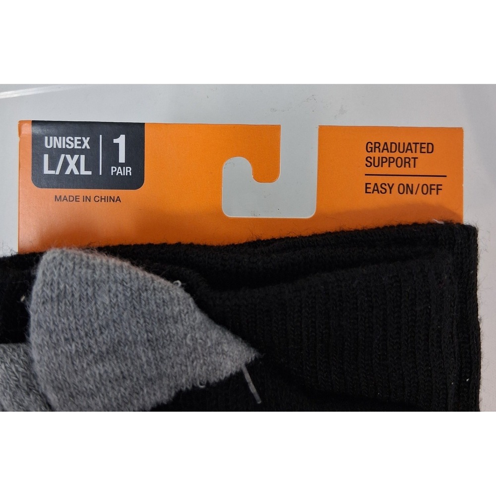 CVS Health Copper Compression Socks Firm 20-30 mmHg Black Red L/XL Over-the-Calf - Picture 3 of 5